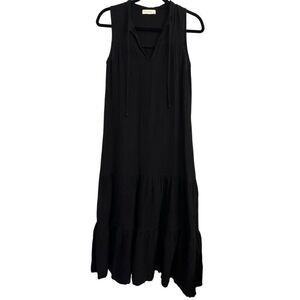 Anthropologie STARK Gauzy Tiered Maxi Dress Small 100% Cotton boho natural fiber